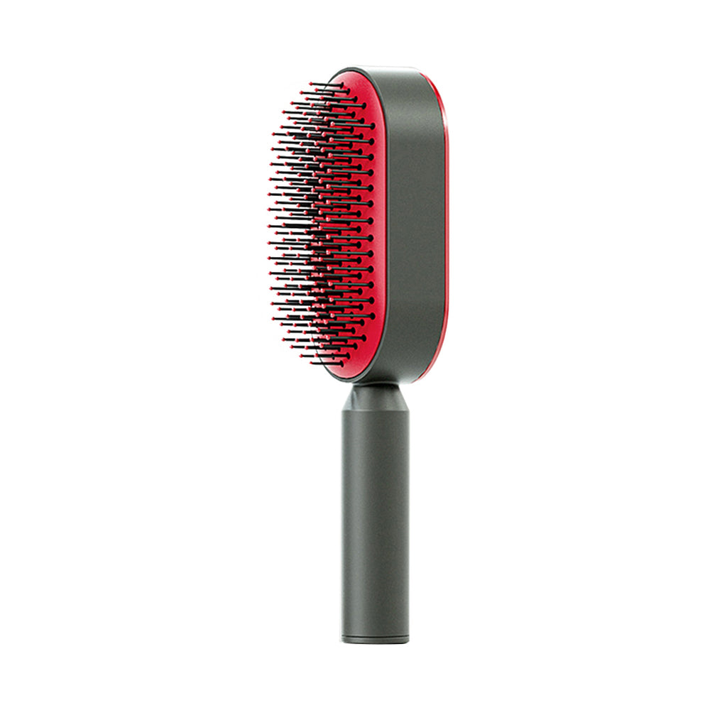 GlideClean self-cleaning hairbrush in Red
