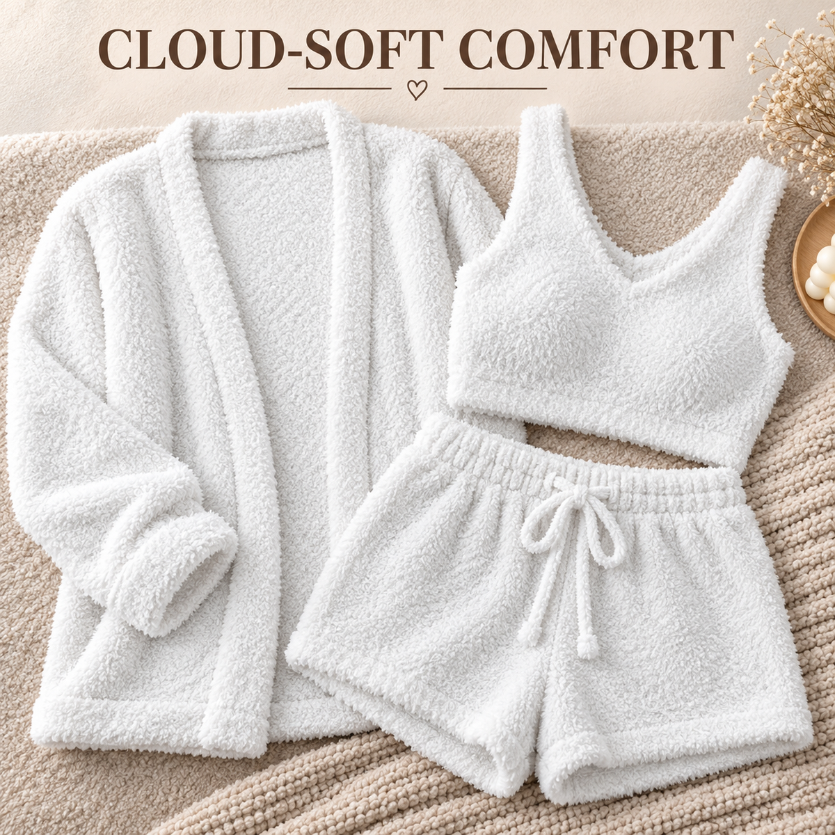 Cloud-soft plush lounge set texture