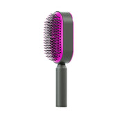 GlideClean self-cleaning hairbrush in Rose Red